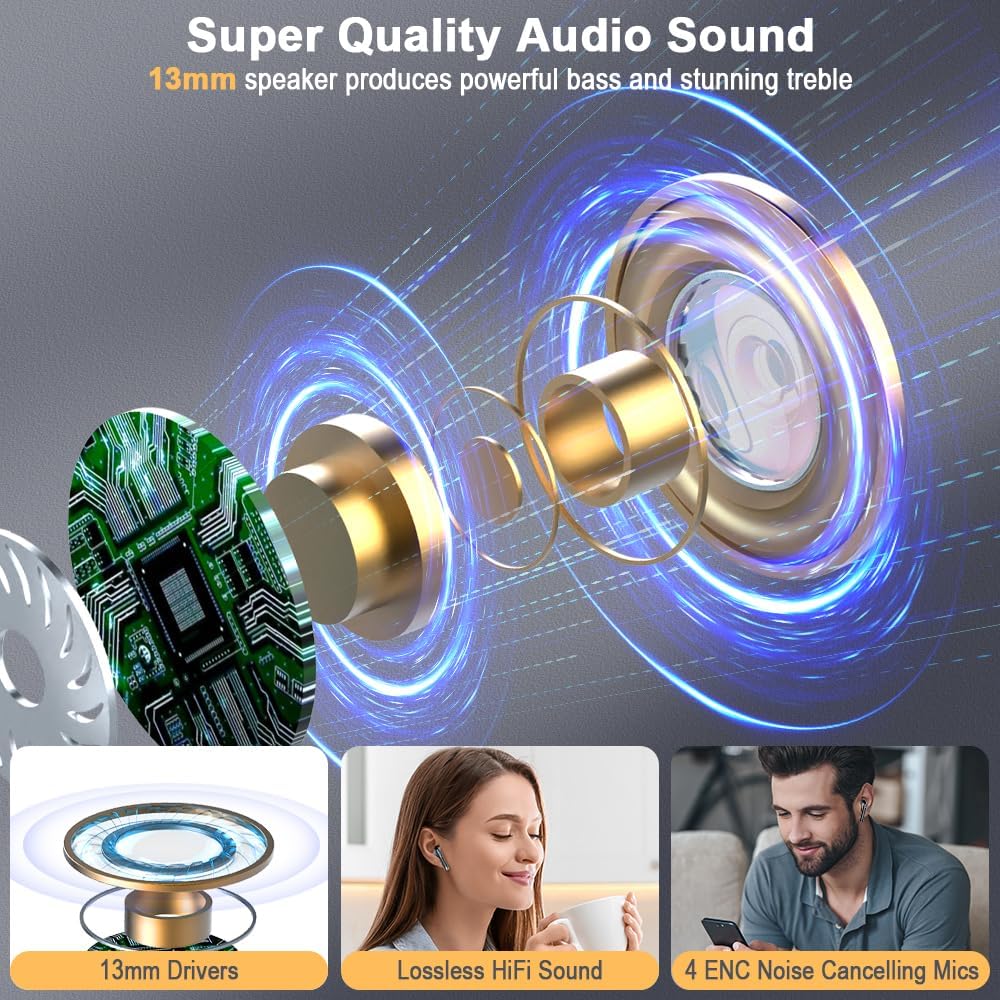 Thumbnail 1 de Cuffie Bluetooth 5.4 wireless In-Ear con microfono ENC, 56 ore e IP7 impermeabile