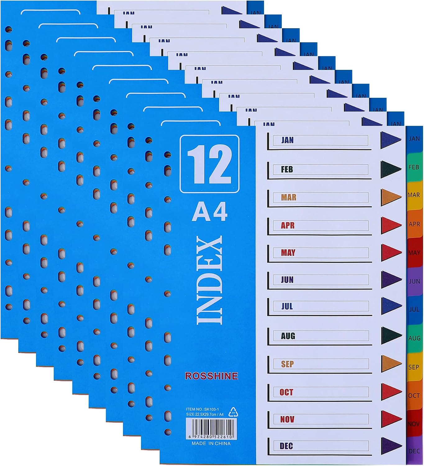 A4 1-12 month dividers 10 pack