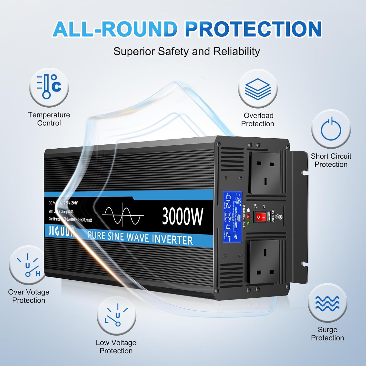 Thumbnail 6 de JIGUUN 3000W inverter 24V pure sine wave