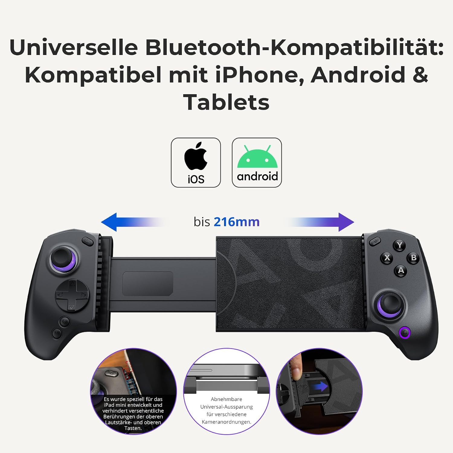 Detalle 2 de abxylute S8 Bluetooth Mobile Controller – Gamepad für iPhone