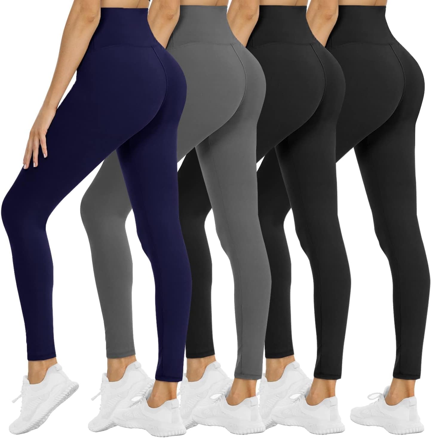 Detalle de NexiEpoch Women's Capri Leggings 4-Pack
