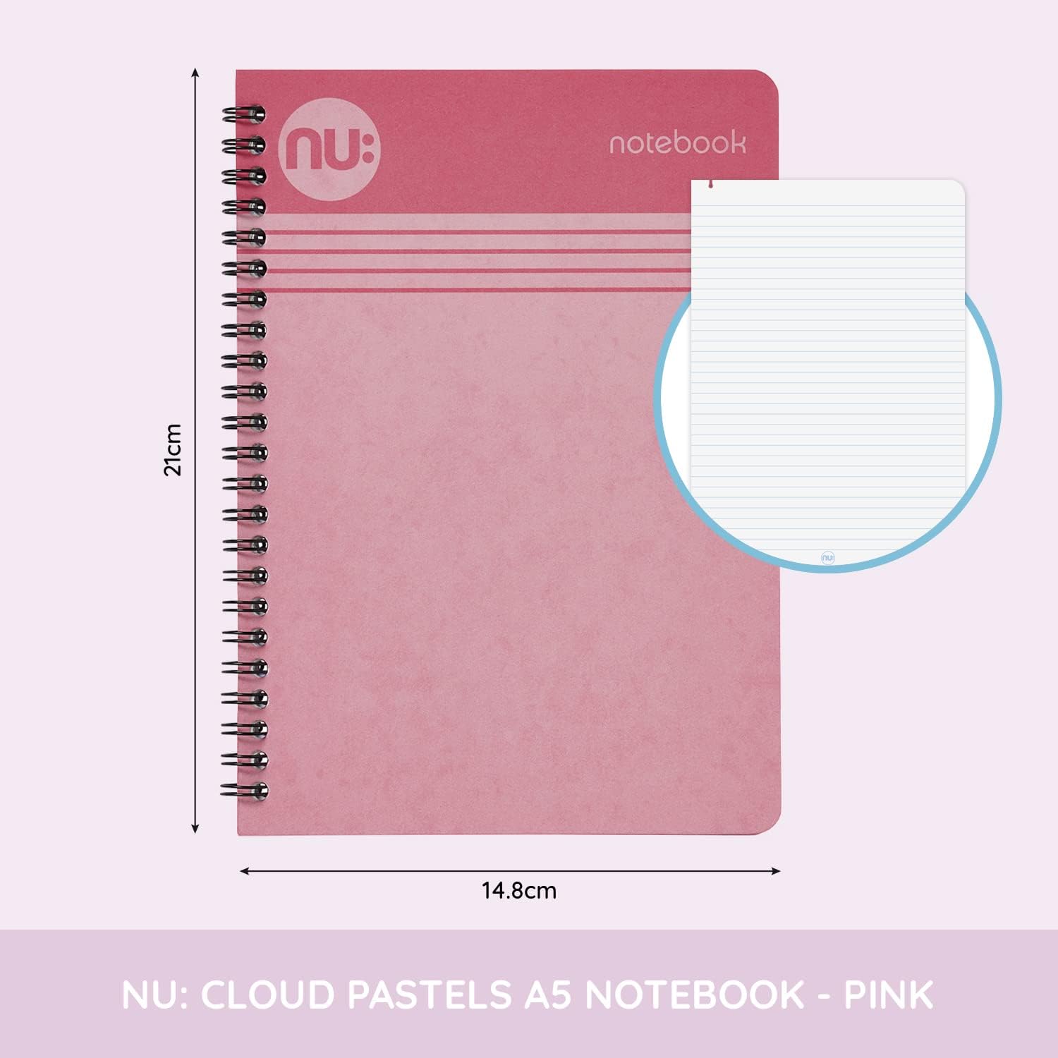 Thumbnail 1 de NU: Notebooks Cloud Pastels Range A5 Pink Notebook