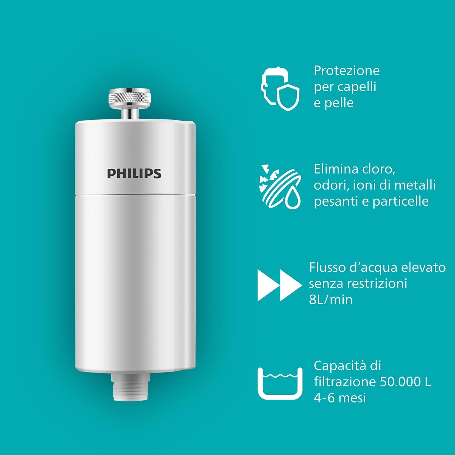 Detalle de Philips Water Filtro da doccia In-Line 50.000 L