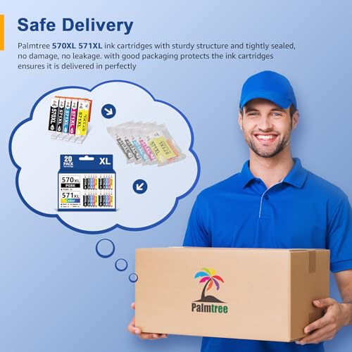 Thumbnail 4 de Palmtree 570 571 XL, cartouche compatible pour Canon, 20 pièces 📷