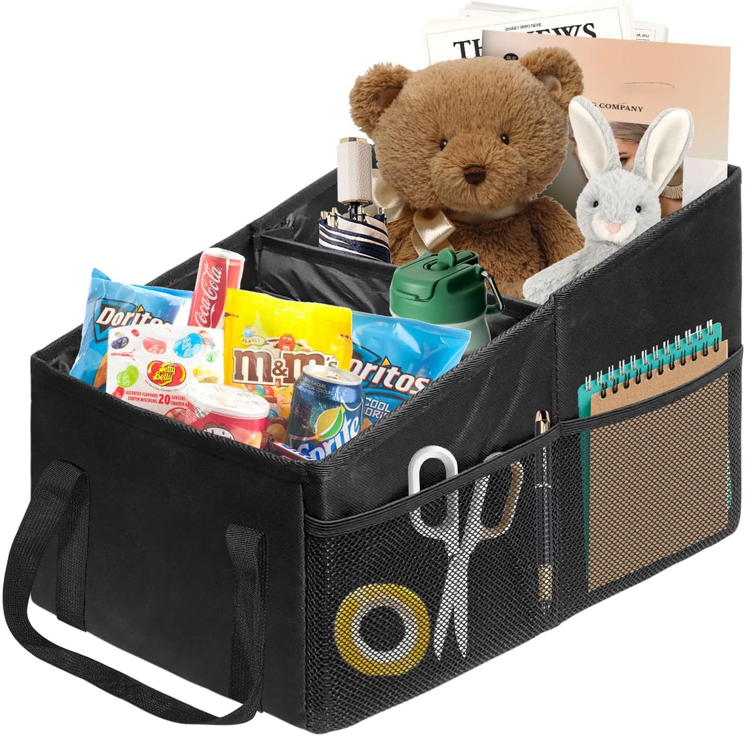 Detalle de BOHEMIABY Auto Organizer Kinder – Rückbank Organizer mit Becherhaltern, wasserdicht, 35 × 25 × 25 cm