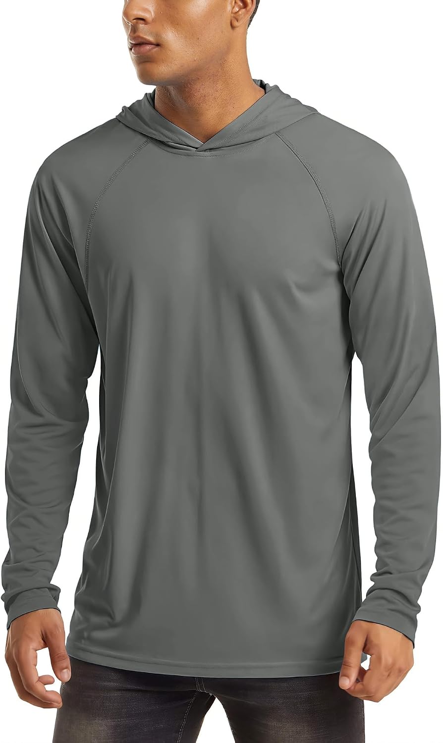 Detalle de MAGCOMSEN Men's Hooded UPF 50+ Sun Protection T Shirts Long Sleeve – Lightweight, Quick-Dry Rash Guard
