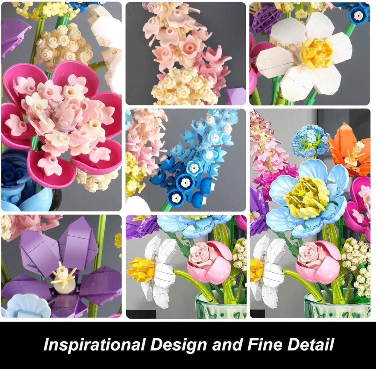 Detalle 2 de Bouquet Building Set 880 PCS Botanical Collection