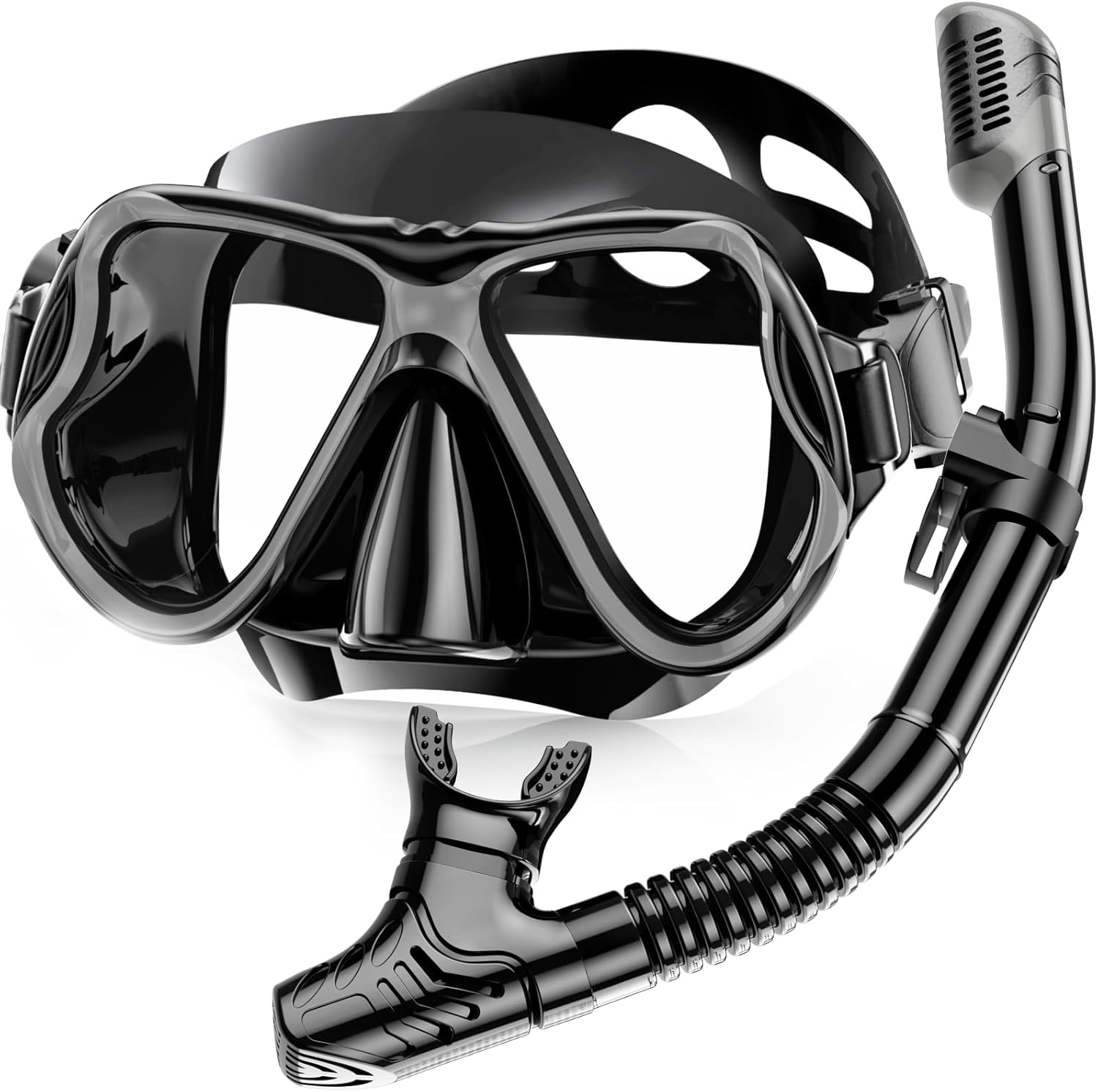 Karvipark Dry Snorkel Set with Anti-Fog Panoramic Snorkelling Goggle (Adults)