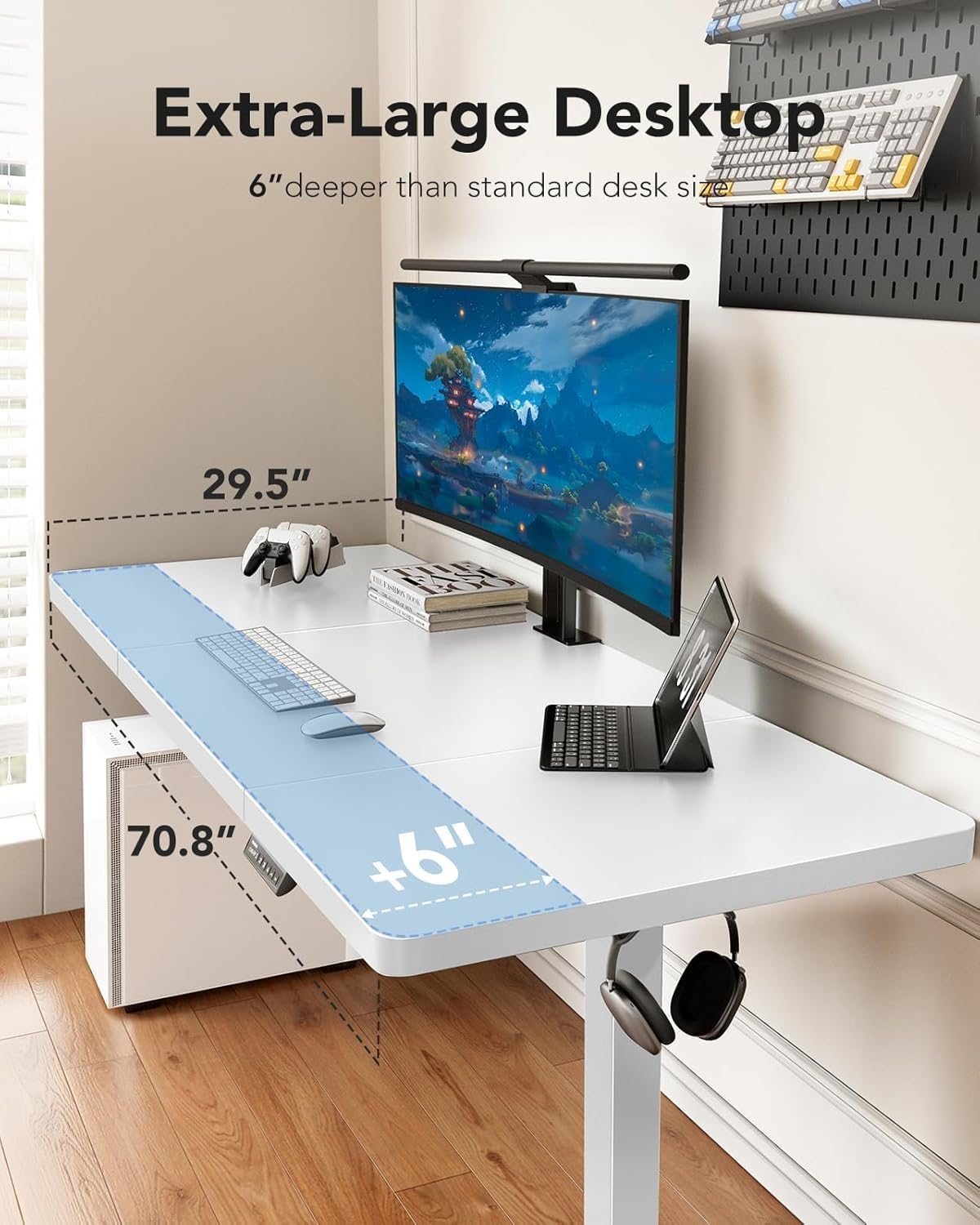 Detalle 2 de HUANUO Electric Standing Desk 71 x 30 Inch
