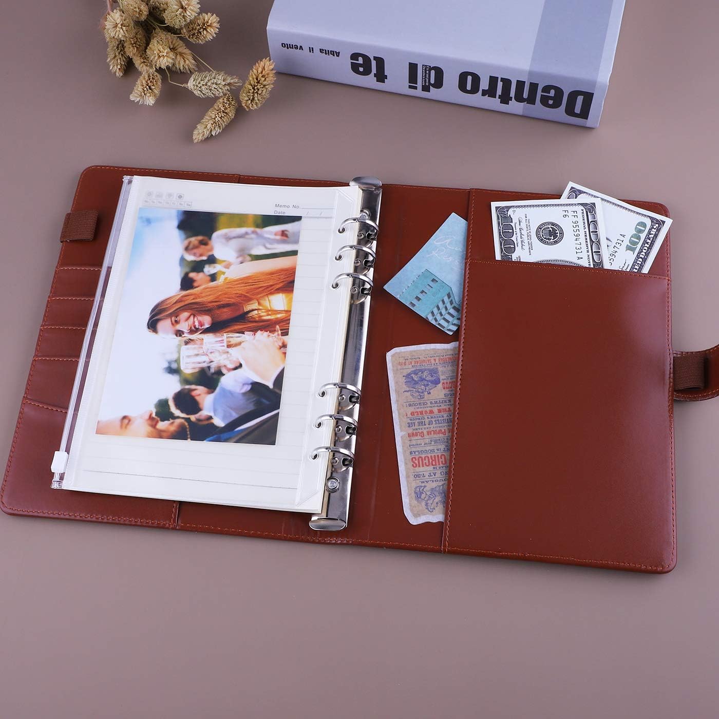 Detalle 2 de Antner ANTNER-RINGBINDER-A5BR A5 6-Ring Binder in Brown PU Leather