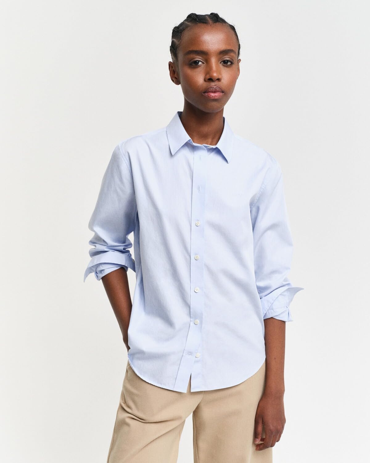 Detalle 2 de Gant Damen REG Poplin Shirt mit Button-Down-Kragen (1er Pack)
