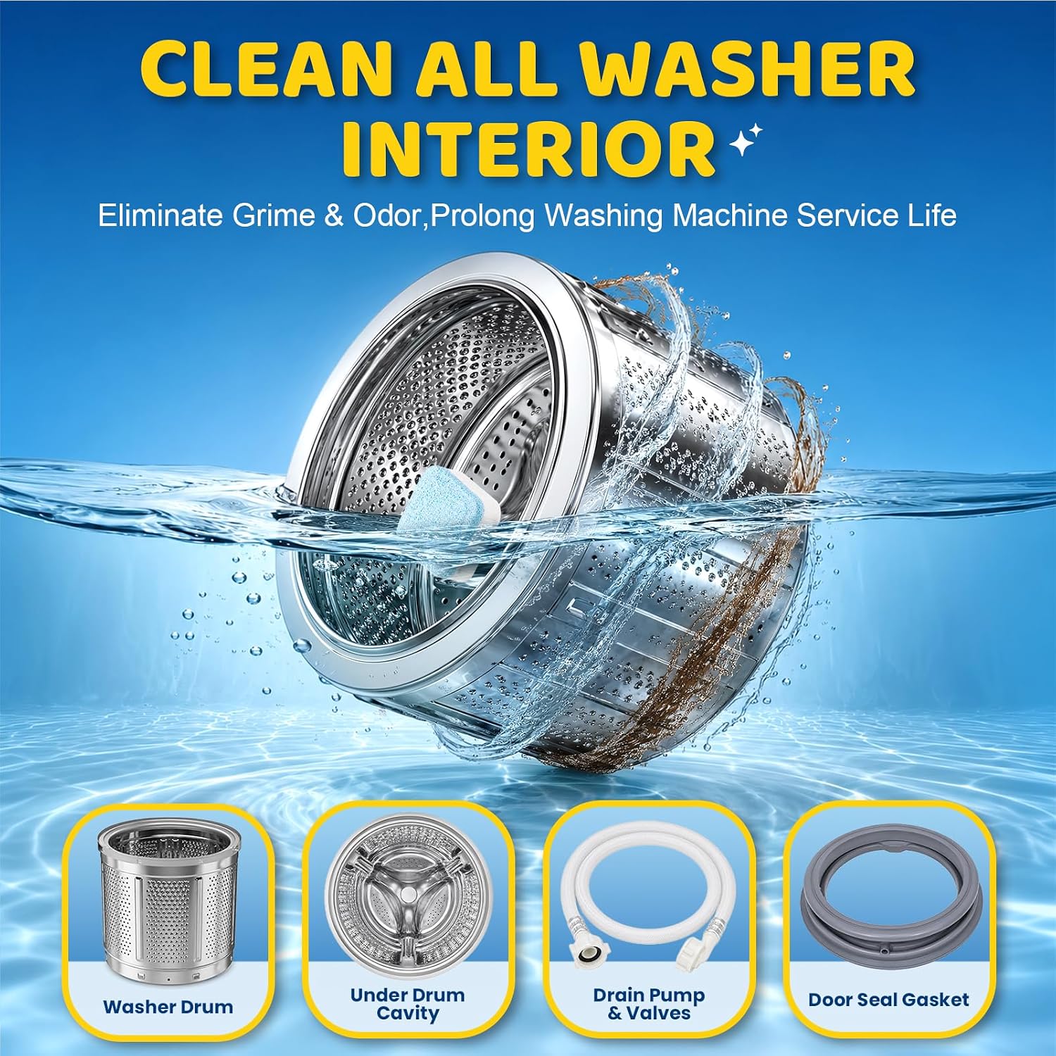 Detalle 2 de Tezii Washing Machine Cleaner, 28-Tablet Pack