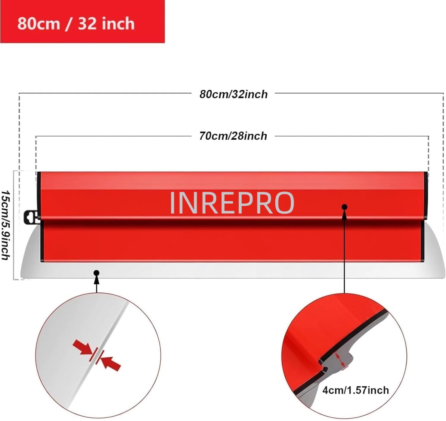 Detalle 2 de INREPRO Lame d'écrémage 0,35 mm – Lame de spatule de lissage pour cloisons sèches (80 cm)