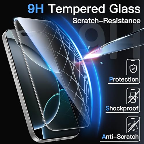 Thumbnail 4 de JETech Pellicola Protettiva per iPhone 16 Pro (3 pezzi) – protezione premium 9H e installazione facile