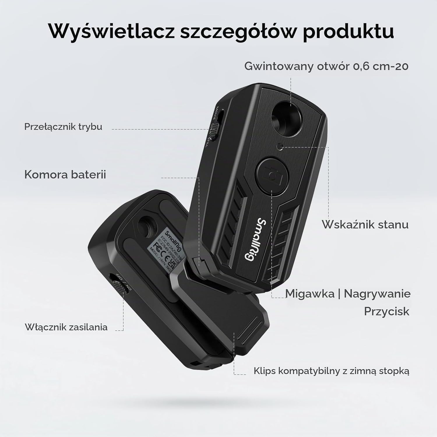Detalle 2 de SMALLRIG 3902-CF (3902) – pilot Bluetooth do aparatów Sony, Canon i Nikon
