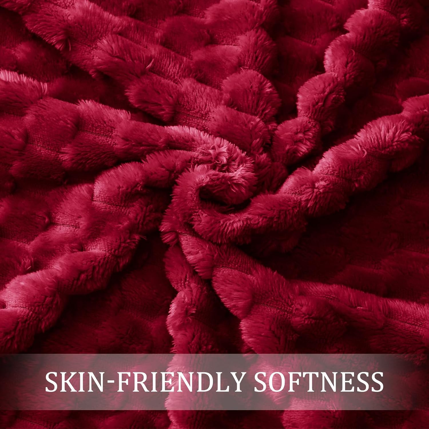 Thumbnail 6 de Exclusivo Mezcla King Size Fleece Blanket (230x265 cm) – deep red plush sofa throw for all seasons