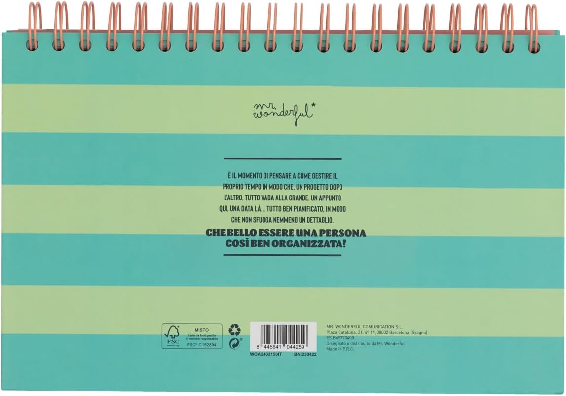 Detalle 2 de Mr. Wonderful Planner settimanale e mensile – Comincio da subito. So che ce la farò!