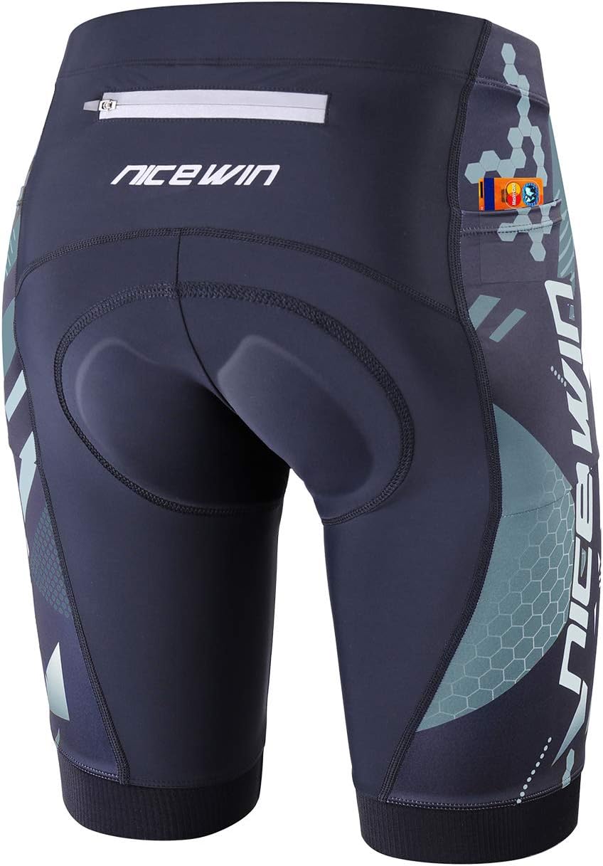 Detalle de NICEWIN gepolsterte Mountainbike-Shorts für Herren mit 6D-Polster, atmungsaktiv und Taschen