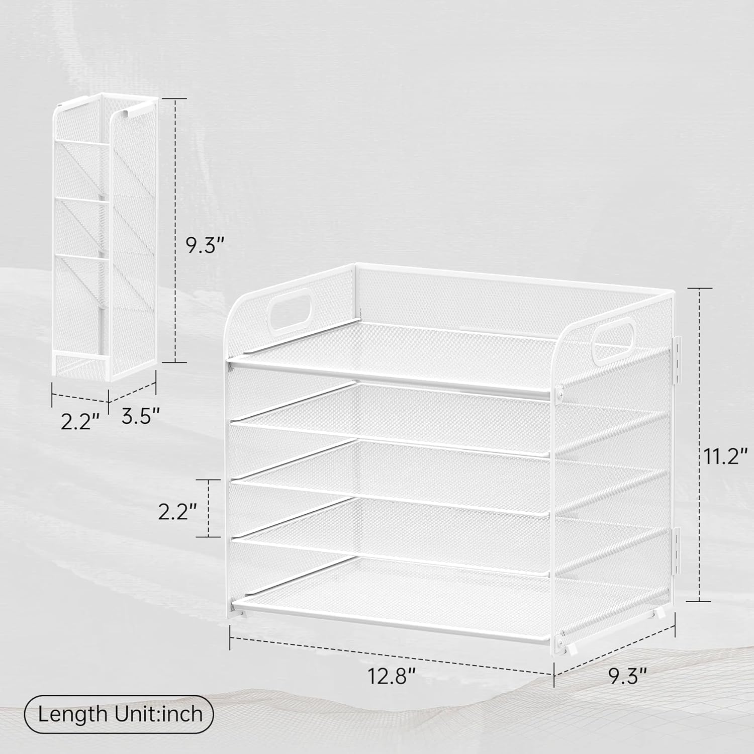 Thumbnail 1 de SUPEASY 5-stufiger Schreibtisch-Organizer mit Griff und abnehmbarem Stifthalter (weiß)