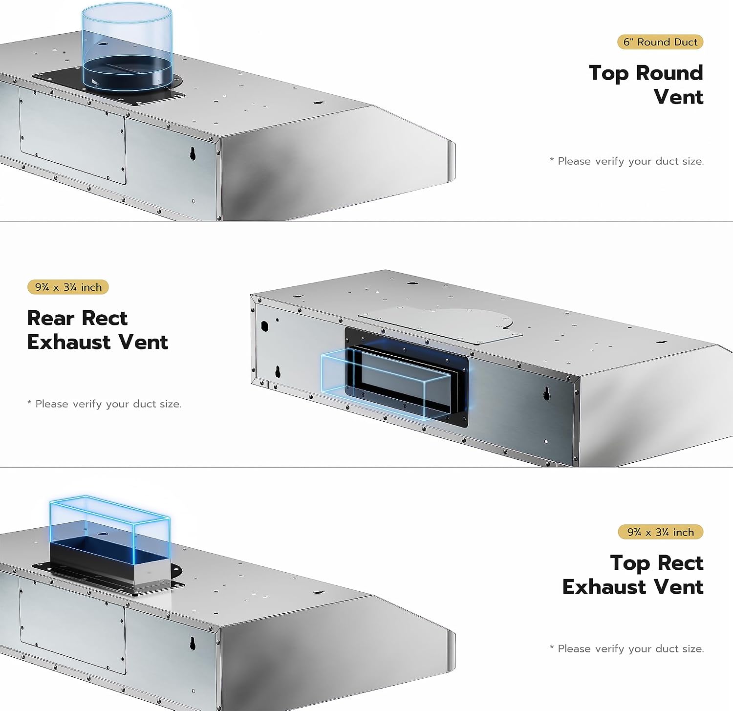 Detalle de Dalxo 30-Inch Under-Cabinet Range Hood, 900 CFM, Gesture and Touch Control