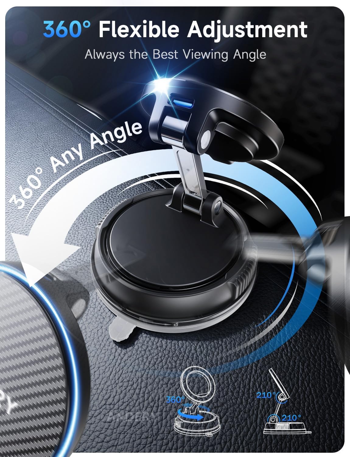 Thumbnail 4 de ANDERY Magsafe Car Mount 15W Wireless Charger