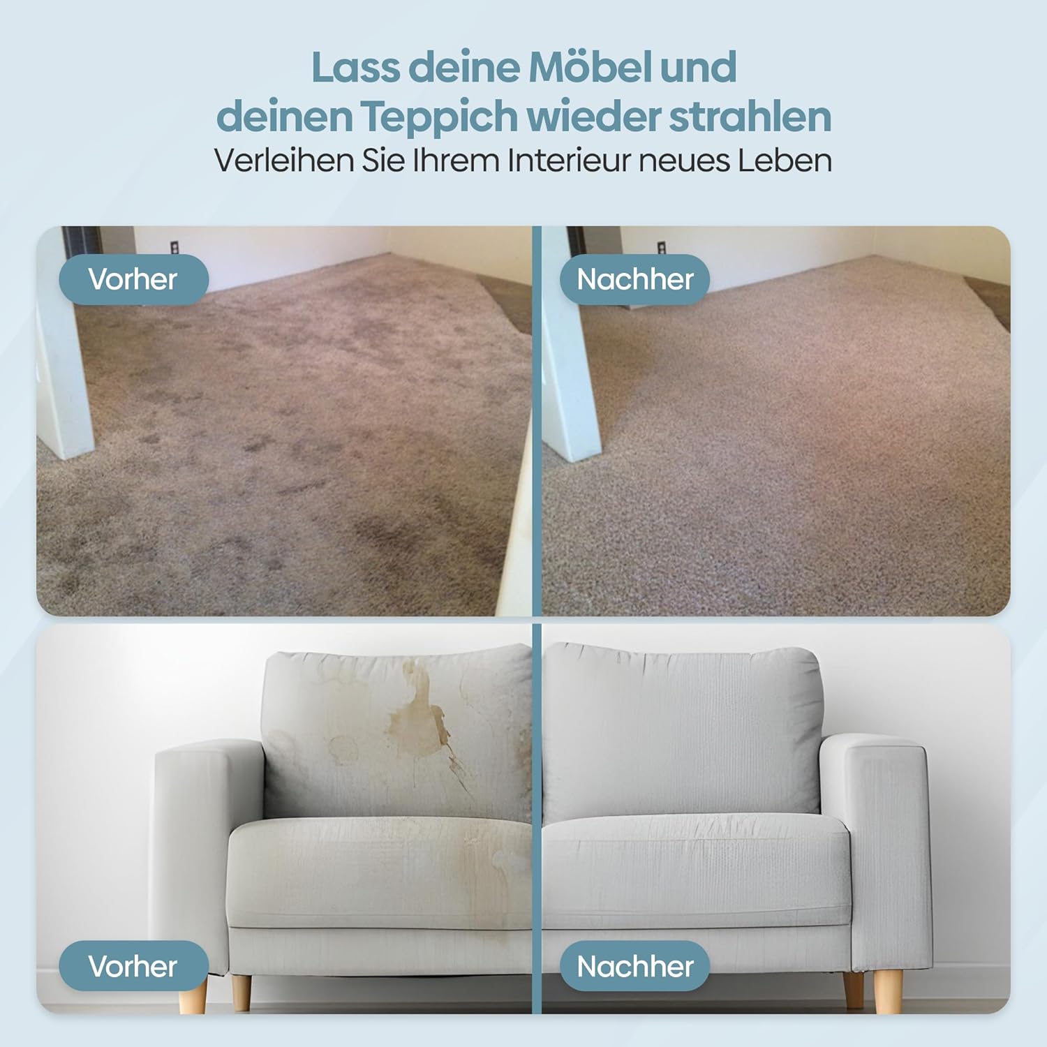 Detalle de Olvy Teppichreiniger PRO – Nasssauger & Dampfreiniger für Polster, Matratzen und mehr