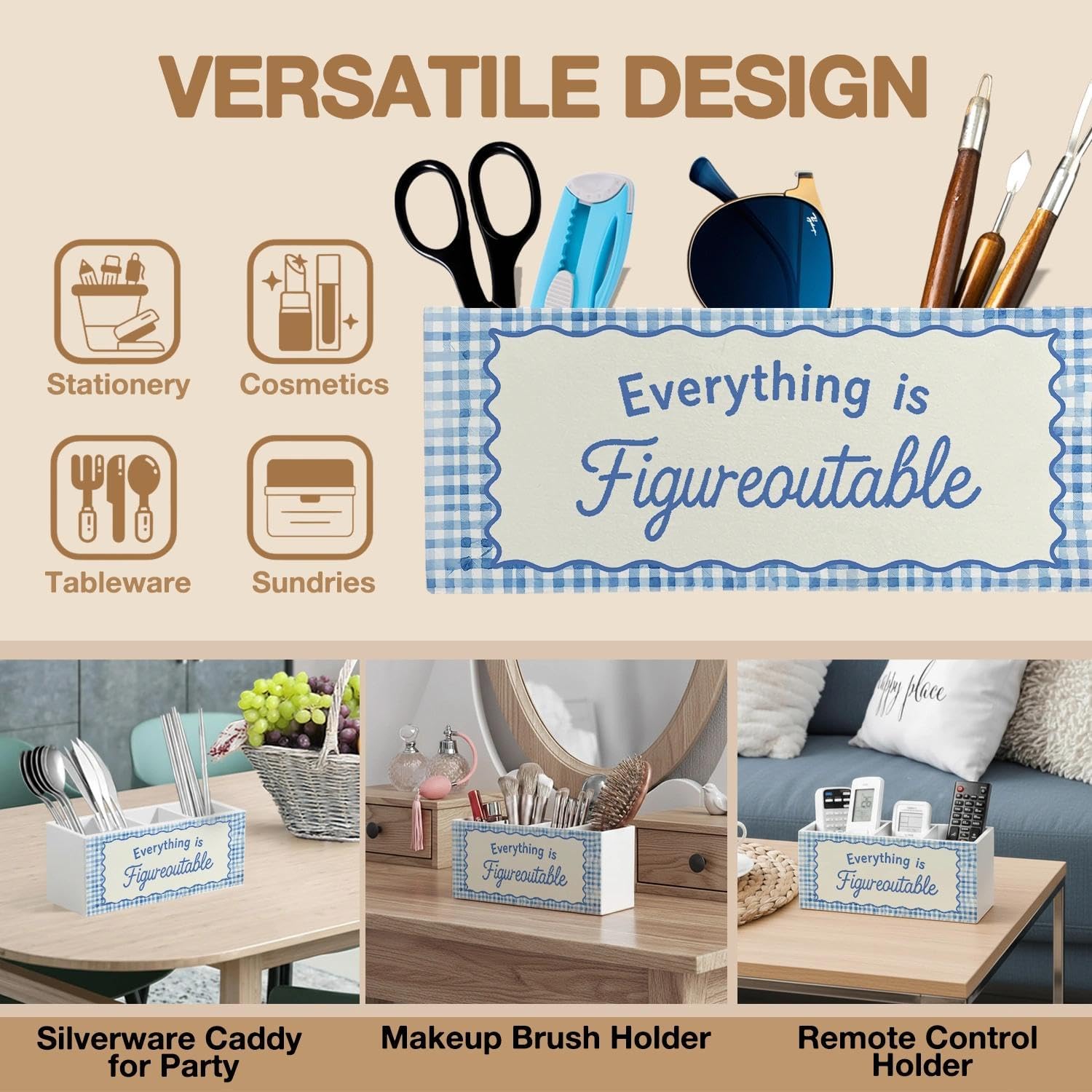 Thumbnail 5 de LIANGEAGOM Wooden Desk Organizer