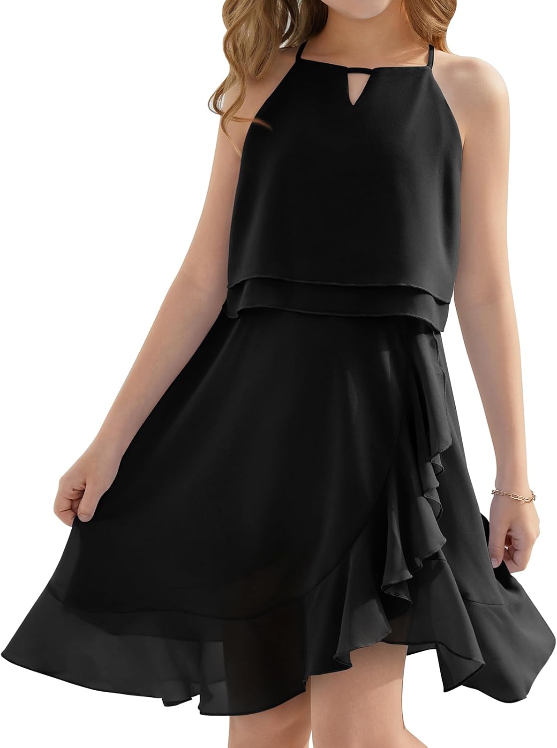 Thumbnail 5 de Abito Estivo da Ragazza senza Maniche in Chiffon con Volant – Età 6–15 Anni