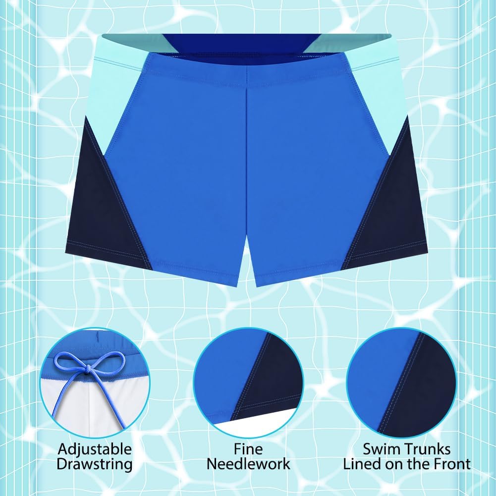 Detalle 2 de AYESY badshorts för pojkar, snabbtorkande med elastisk midja, 3–12 år