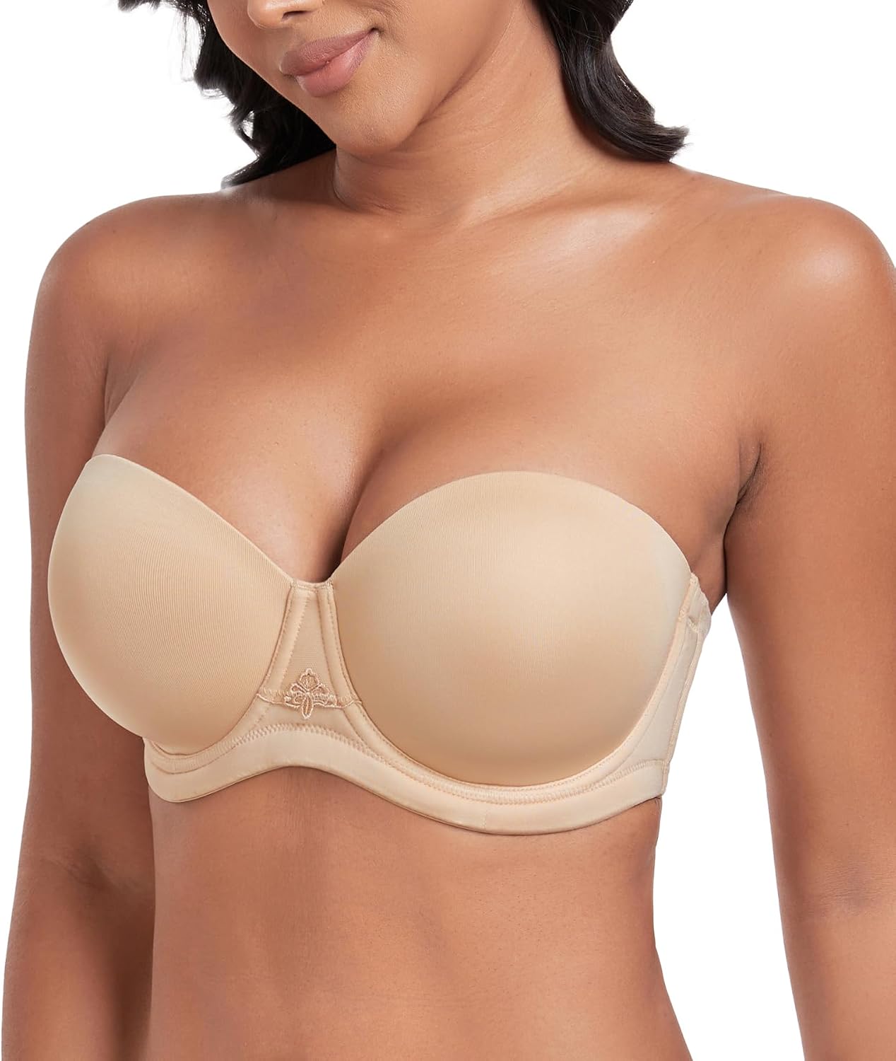 Detalle de DotVol Damen Trägerloser BH Rückenfrei – Push Up Büstenhalter mit geformten Cups für Abendkleider