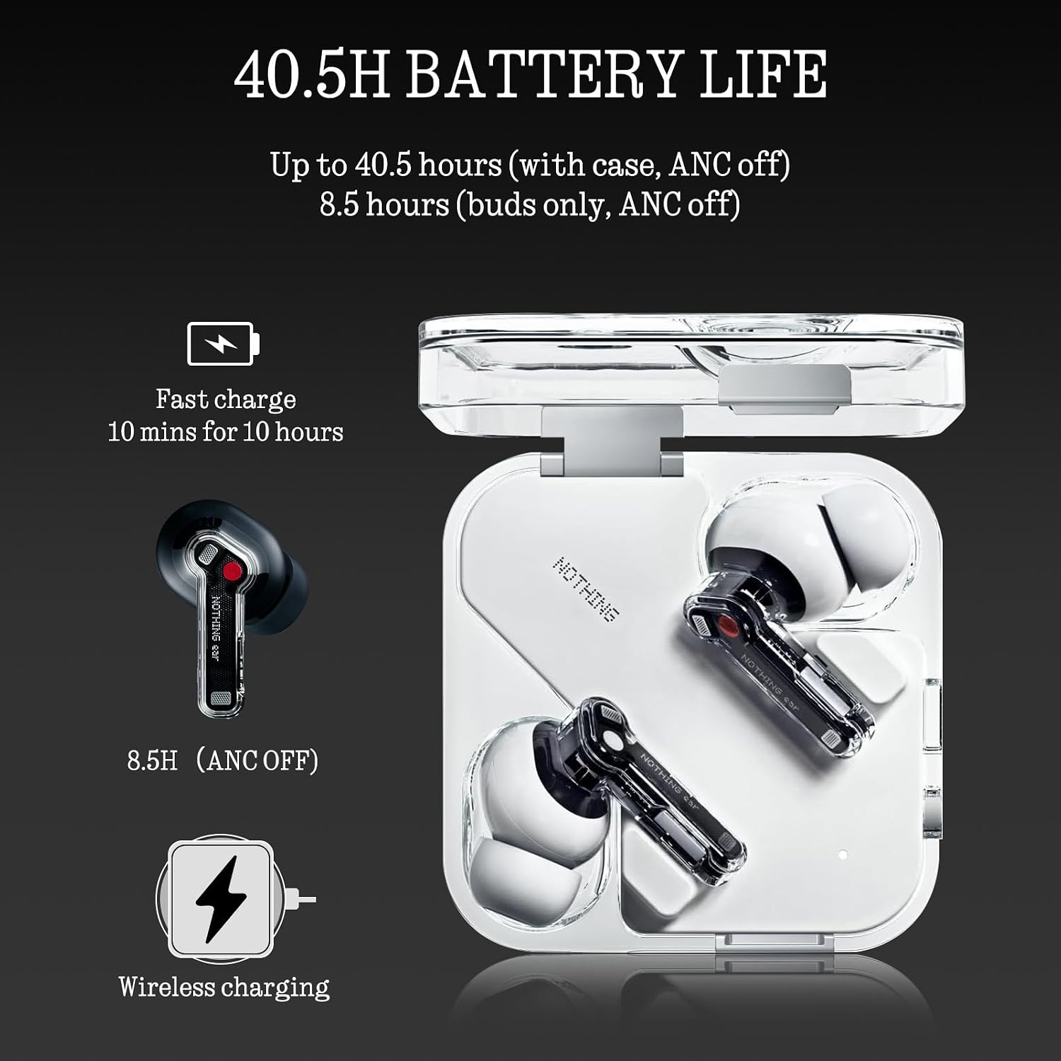 Detalle 2 de Nothing Ear Wireless Earbuds 40.5H playtime