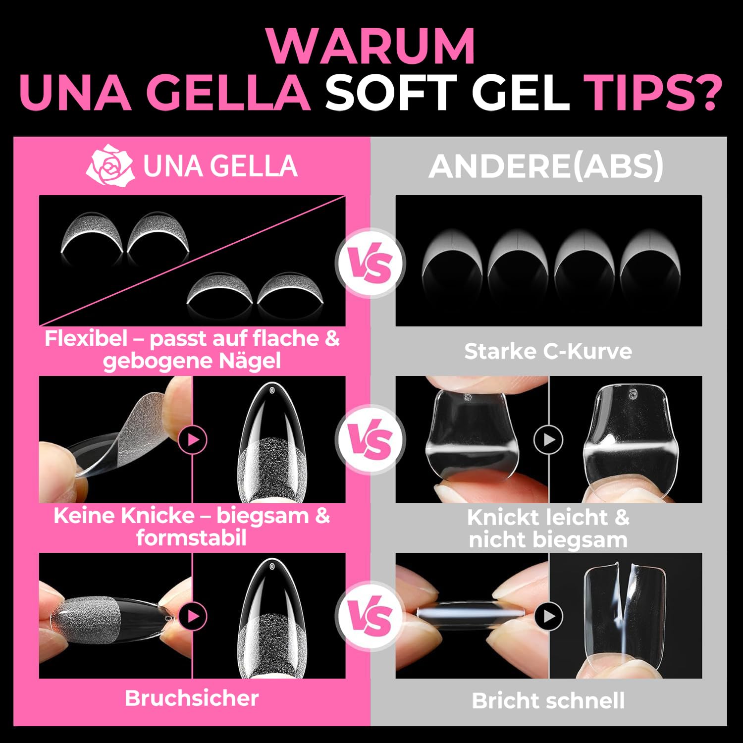 Thumbnail 6 de UNA GELLA Mandel Nail Tips 216 Stück 💅