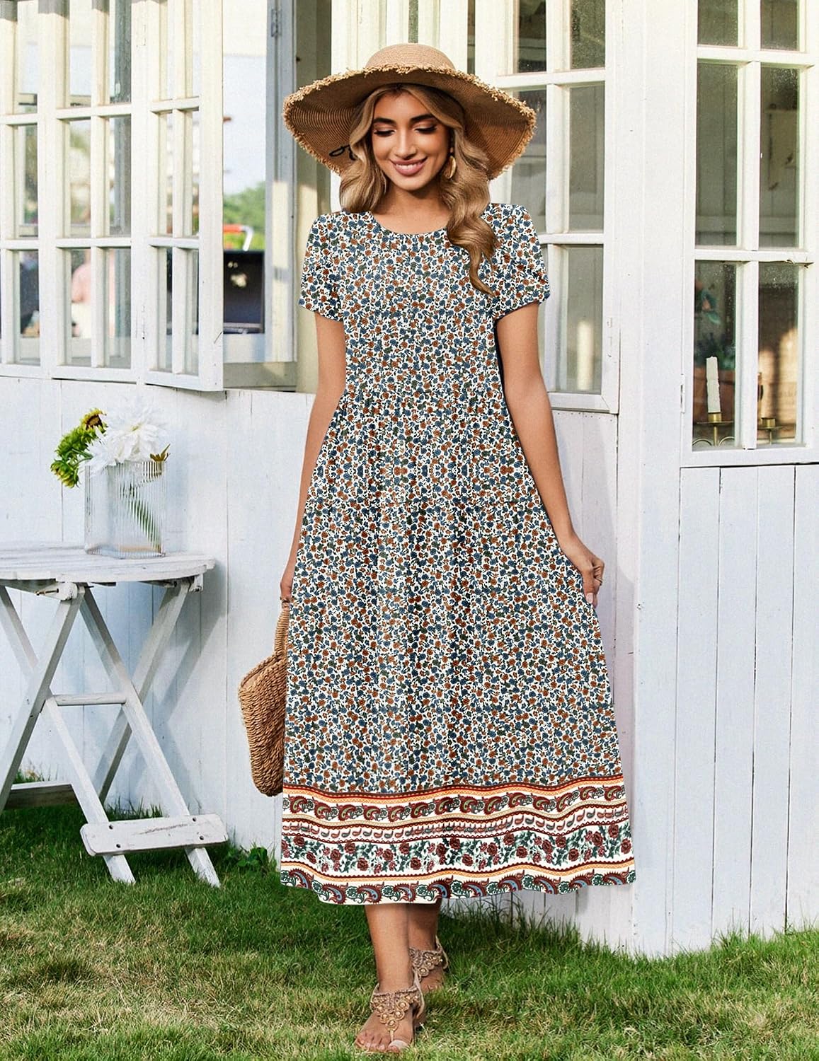 Thumbnail 4 de Zeagoo Summer Dresses for Women 2026 Maxi Bohemian Floral Dress