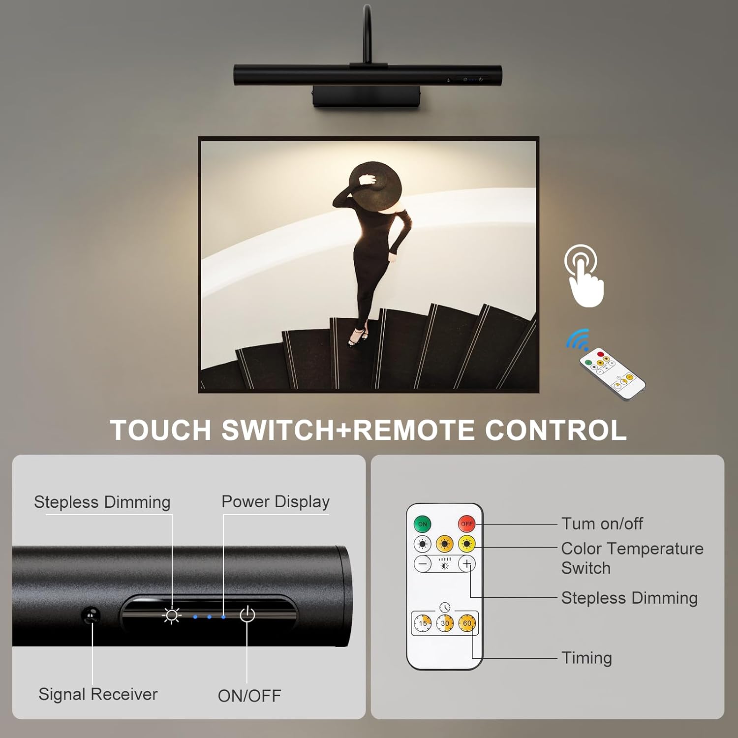 Thumbnail 3 de HARPER LIVING Rechargeable Picture Light 3‑temp 🖼