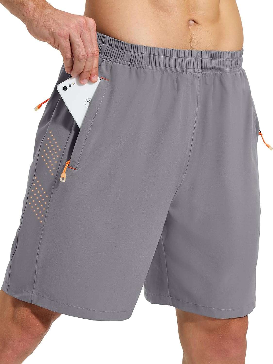 Thumbnail 1 de Cimic sportbroek voor heren, hardloopshort met ritsvak en reflecterende strepen