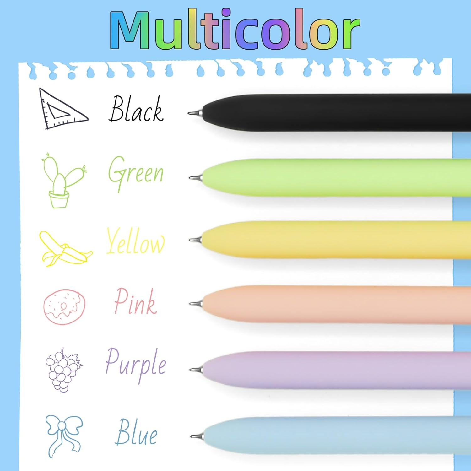 Thumbnail 1 de UIXJODO Farbige Gelstifte 6er-Pack – Glattes Schreiben mit 0,5 mm Spitze