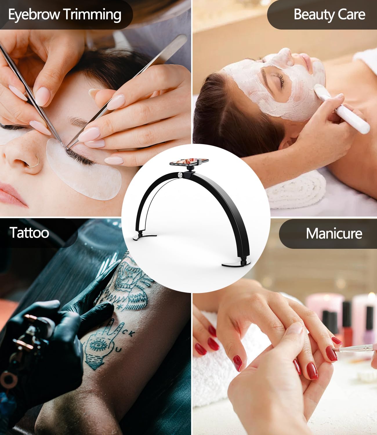 Thumbnail 4 de yAyusi Mezza Luna Lampada per Unghie da Tavolo con Supporto, 74 cm e Controller con Telecomando