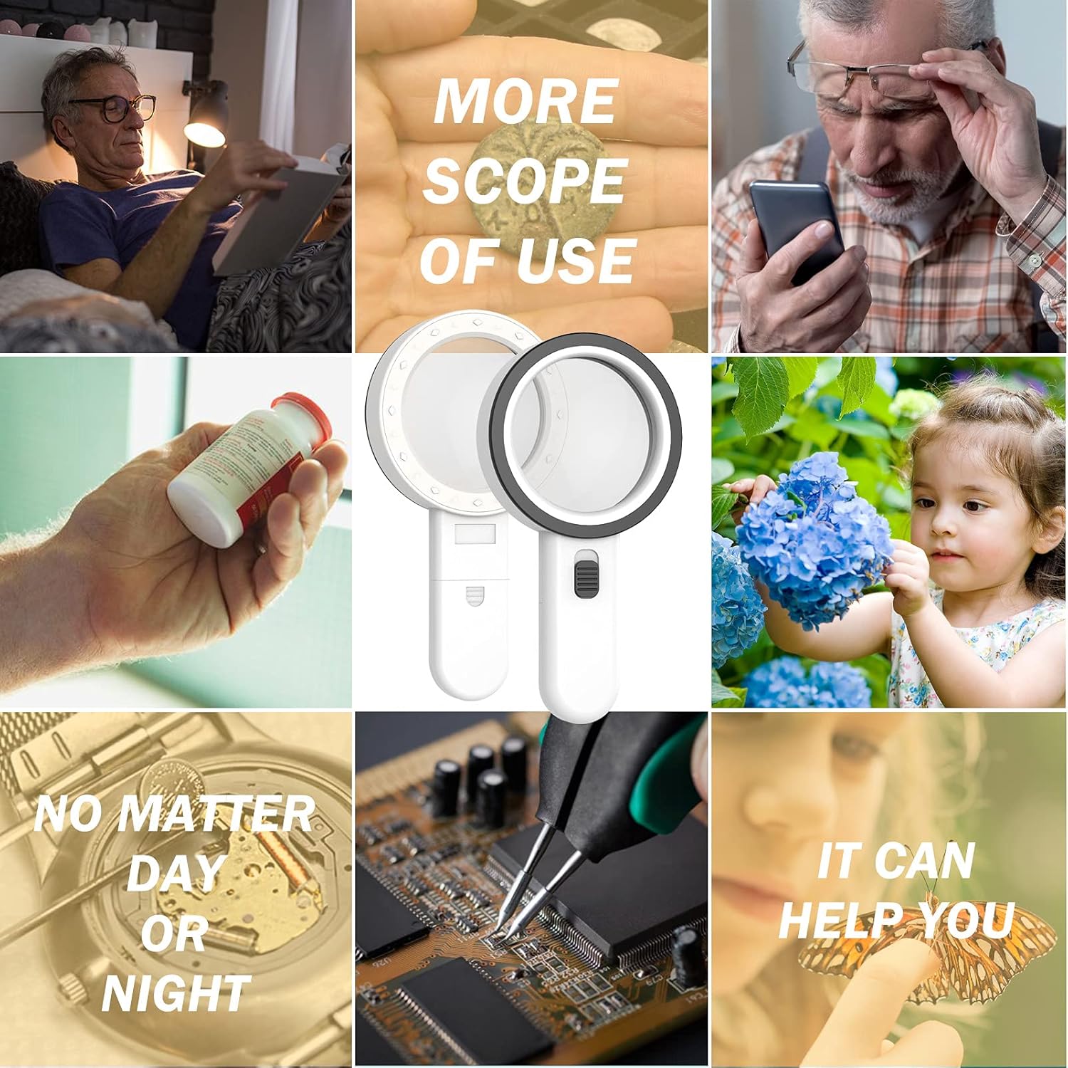 Thumbnail 6 de Magnifying Glass with Light 3x LED