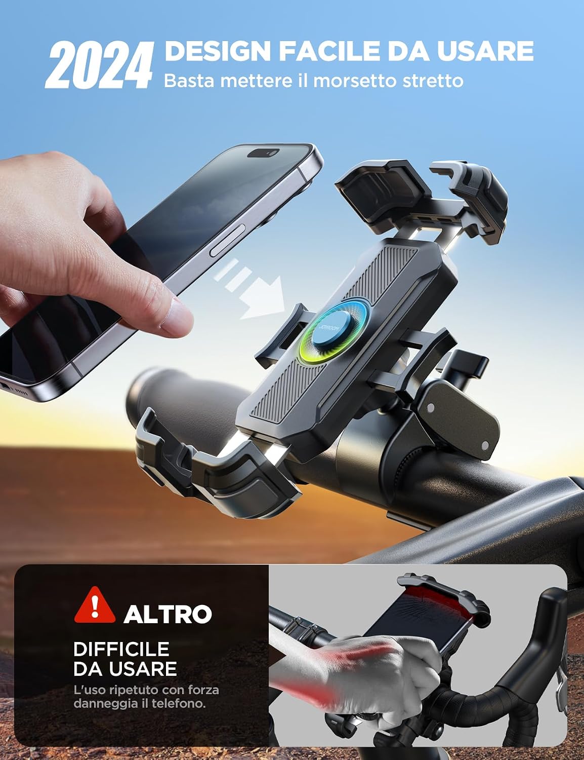 Detalle 2 de JOYROOM Porta cellulare moto 2025, resistente fino a 160 km/h