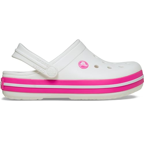 Detalle de Crocs Crocband Clog K para niños (Unisex) Blanco Rosa Crush 28/29 EU