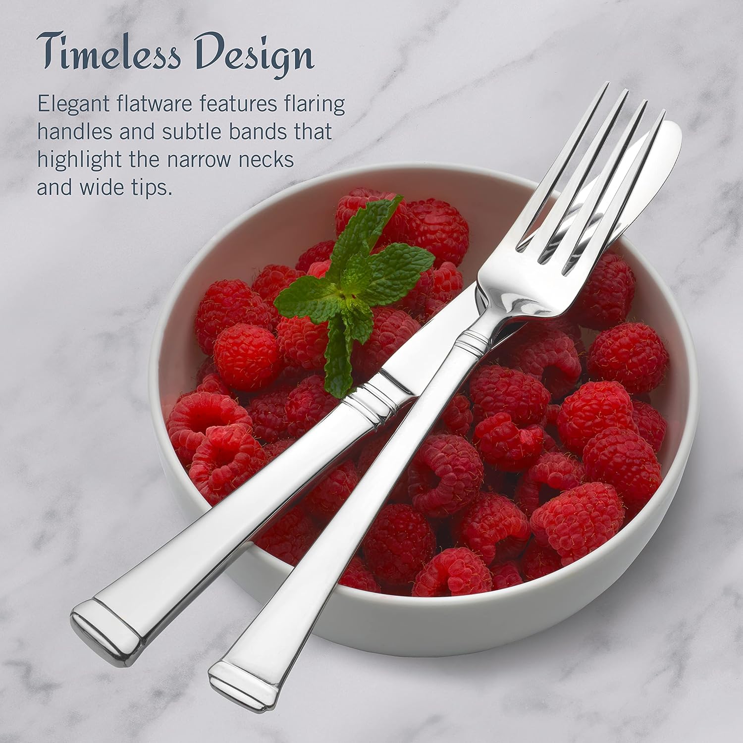 Detalle de Mikasa Harmony 65-Piece 18/10 Stainless Steel Flatware Set (Service for 12) with Serving Utensils