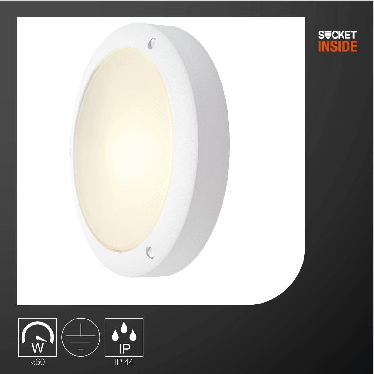 Detalle de Applique murale ronde E14 60 W – SLV bulan – blanc
