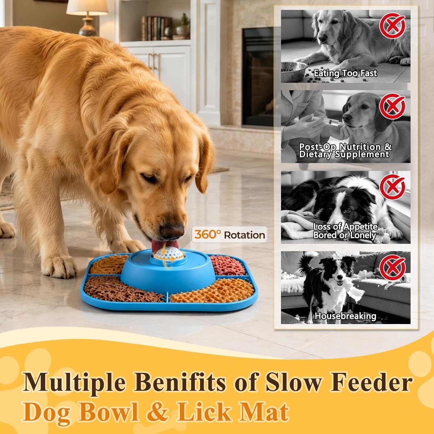 Detalle 1 de Huttoi Slow Feeder Dog Bowl, Medium