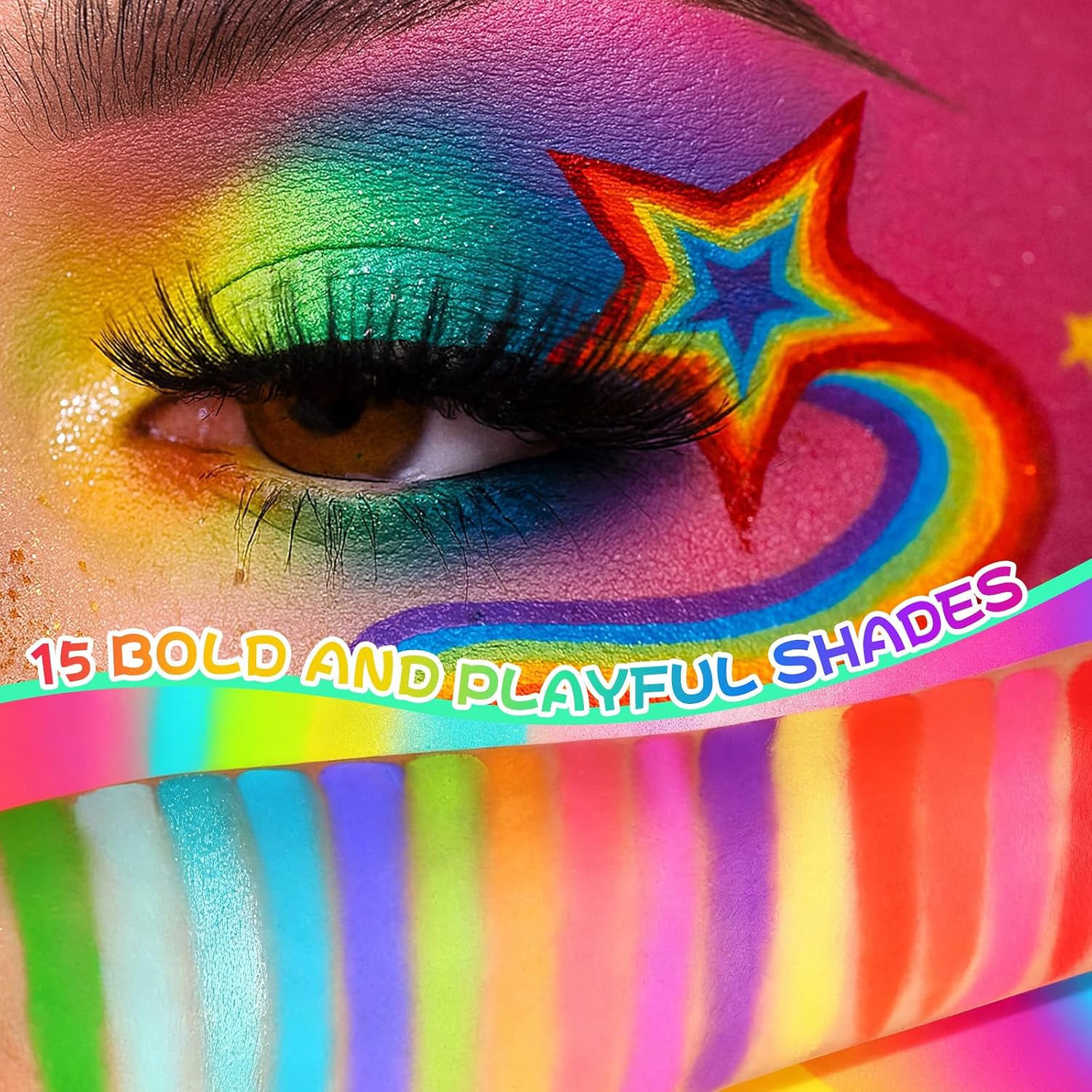Thumbnail 3 de UCANBE Bunte Lidschatten-Palette Fruit Punch – 15 Farbtöne, Hochpigmentiert, wasserdicht