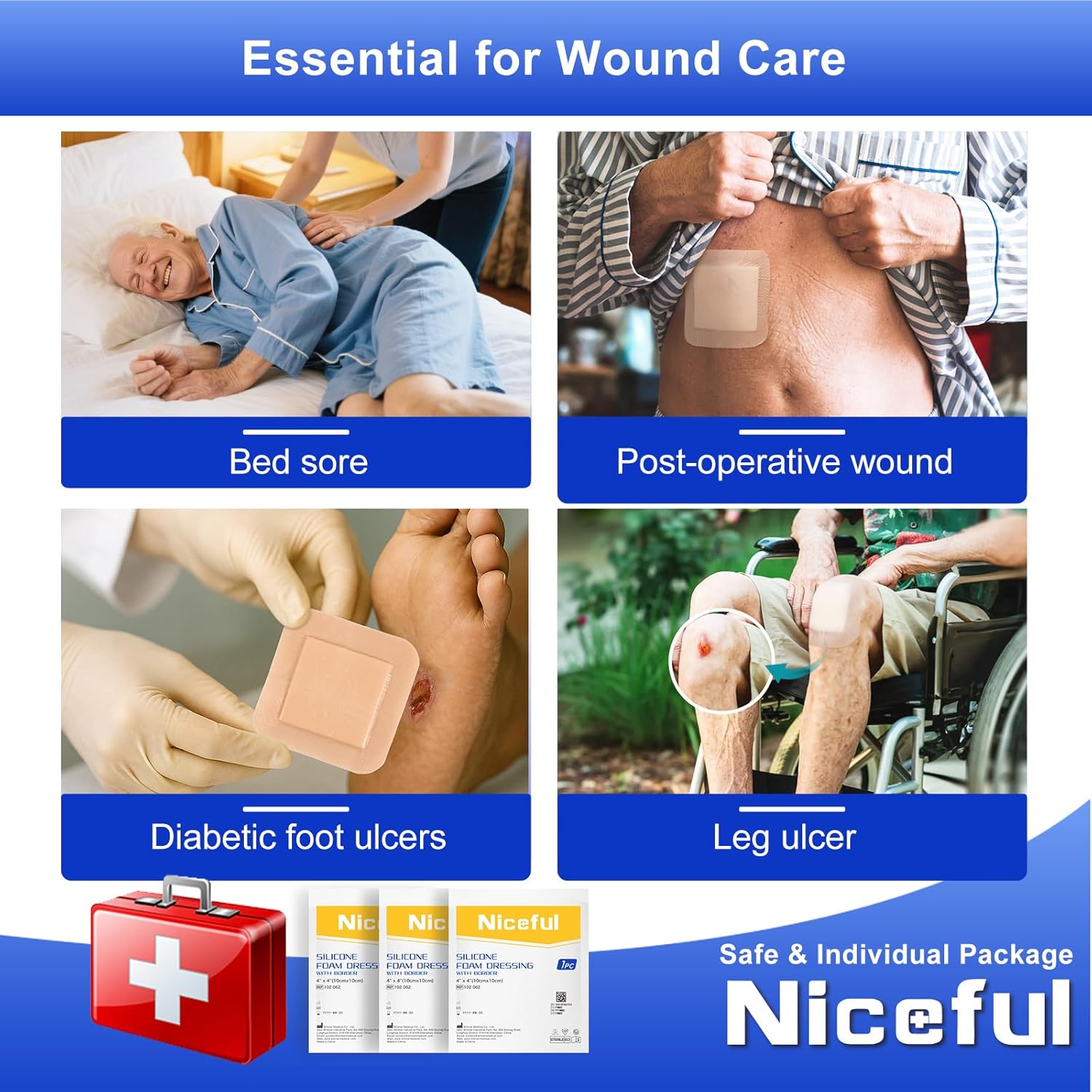 Thumbnail 4 de Niceful 4" Silicone Foam Dressing ⚙