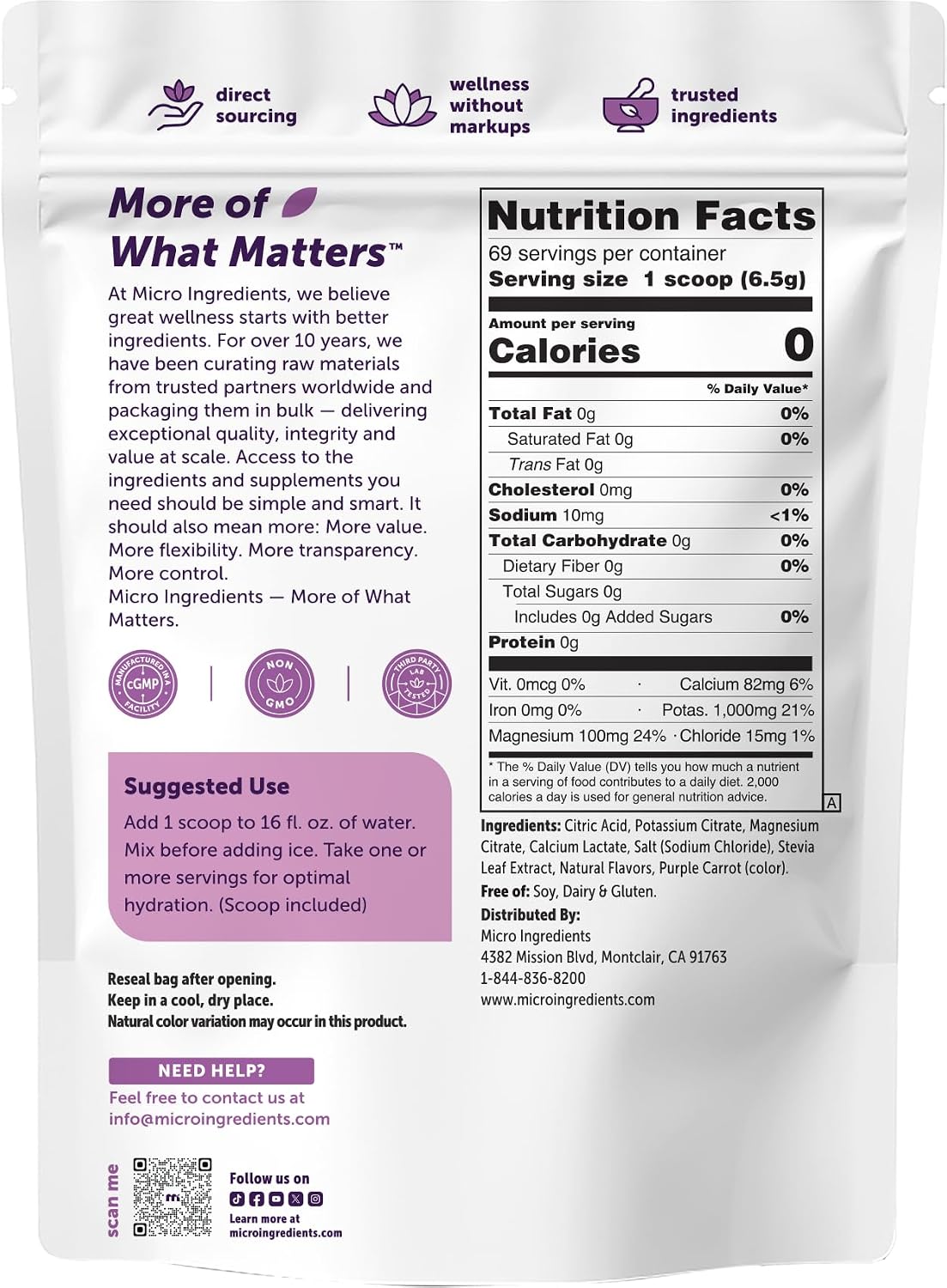 Thumbnail 6 de Micro Ingredients Electrolyte Powder 1 lb