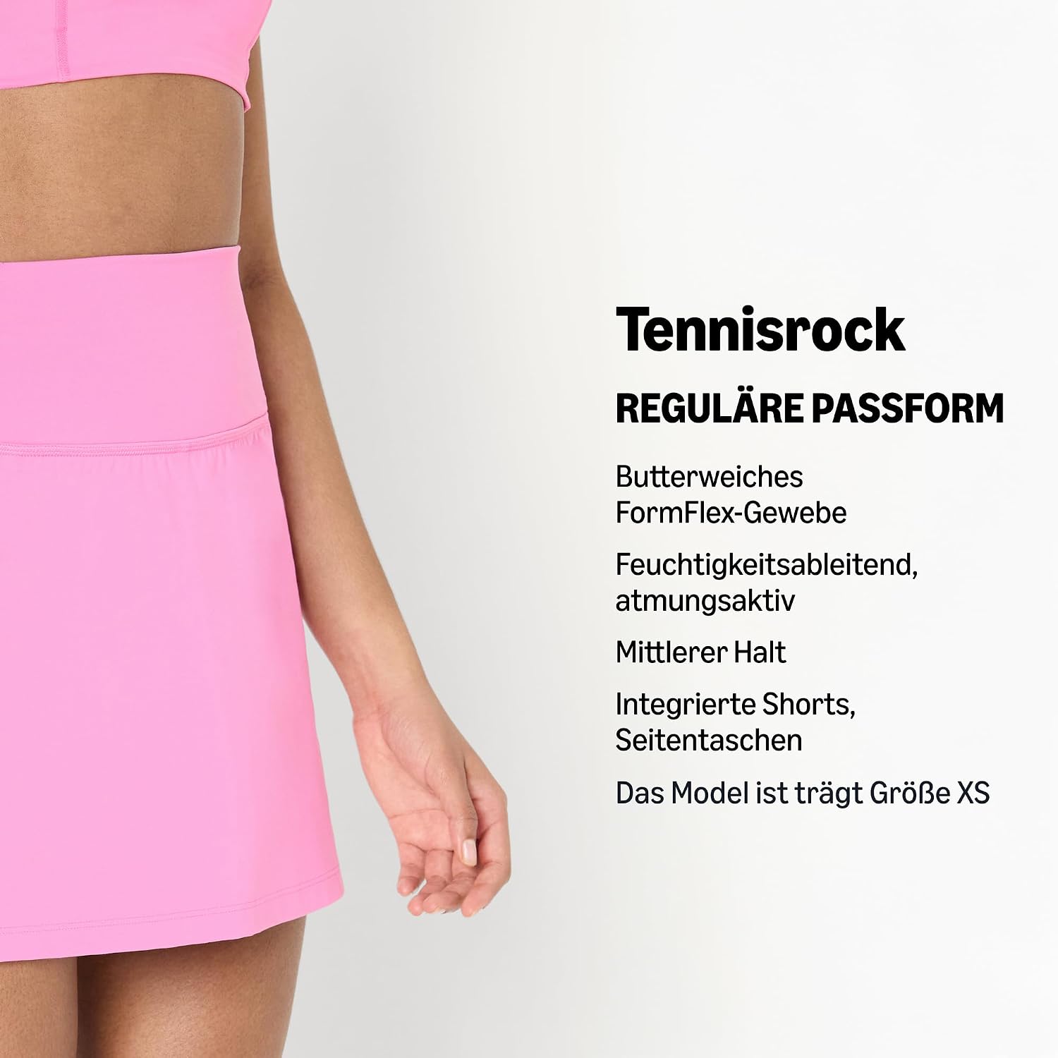 Detalle de Amazon Essentials Damen Active FormFlex Buttery Soft Tennisrock mit integrierter Shorts und Taschen
