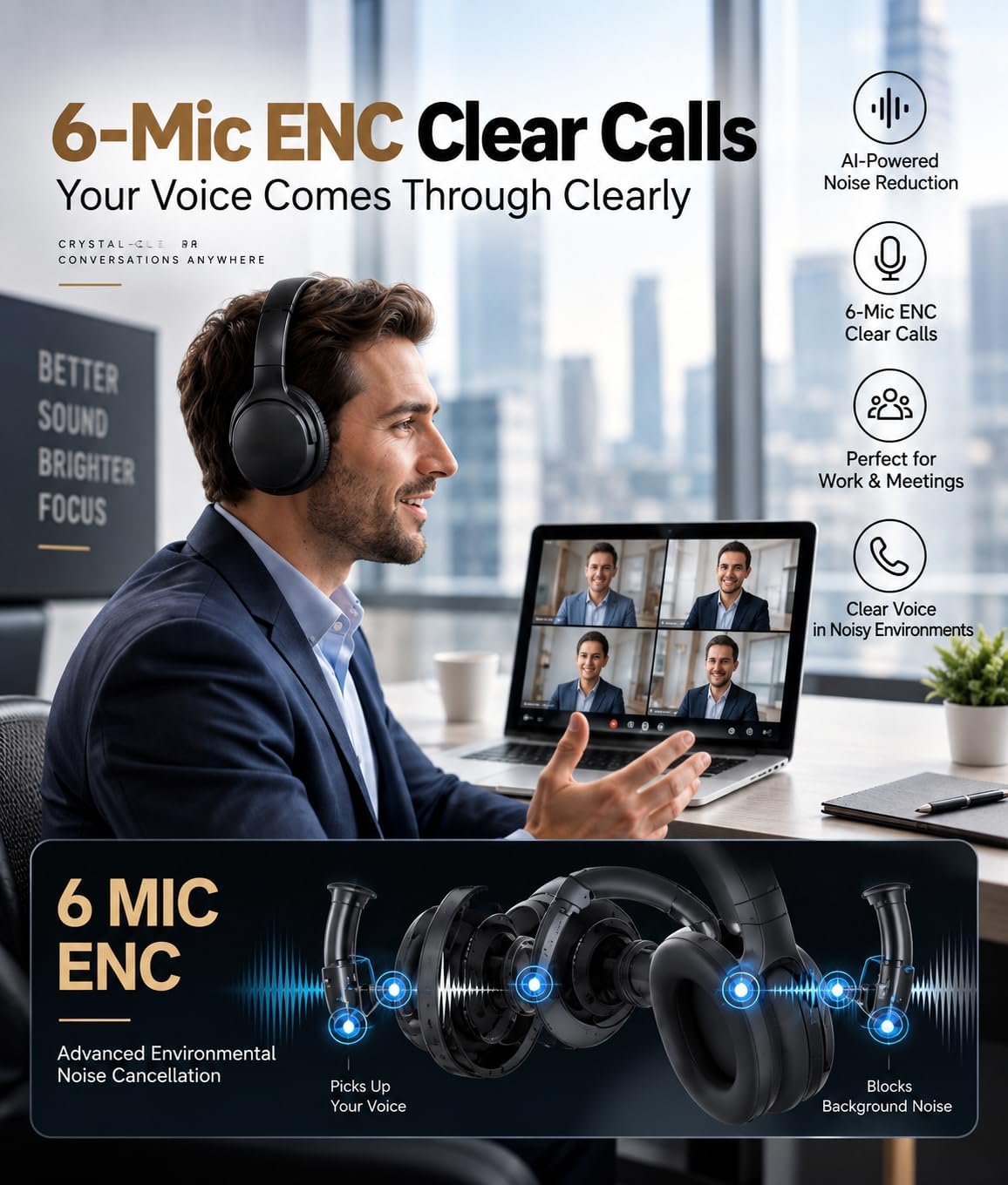 Thumbnail 6 de Hybird Over-Ear Headphones with 45dB ANC