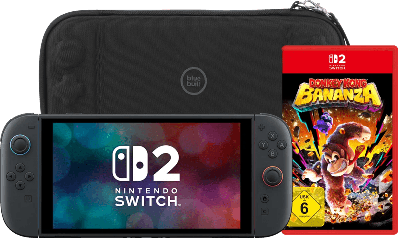Nintendo Switch 2 + Donkey Kong Bananza + BlueBuilt Schutzhülle