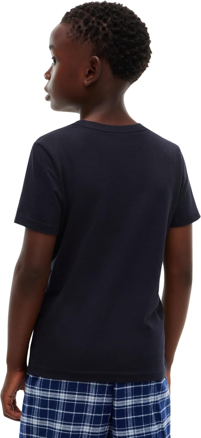 Detalle de Tommy Hilfiger Jungen 2er Pack T-Shirts Kurzarm Rundhalsausschnitt – Desert Sky/White, 12–14 Jahre